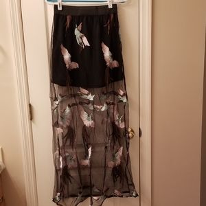 Black sheer maxi skirt